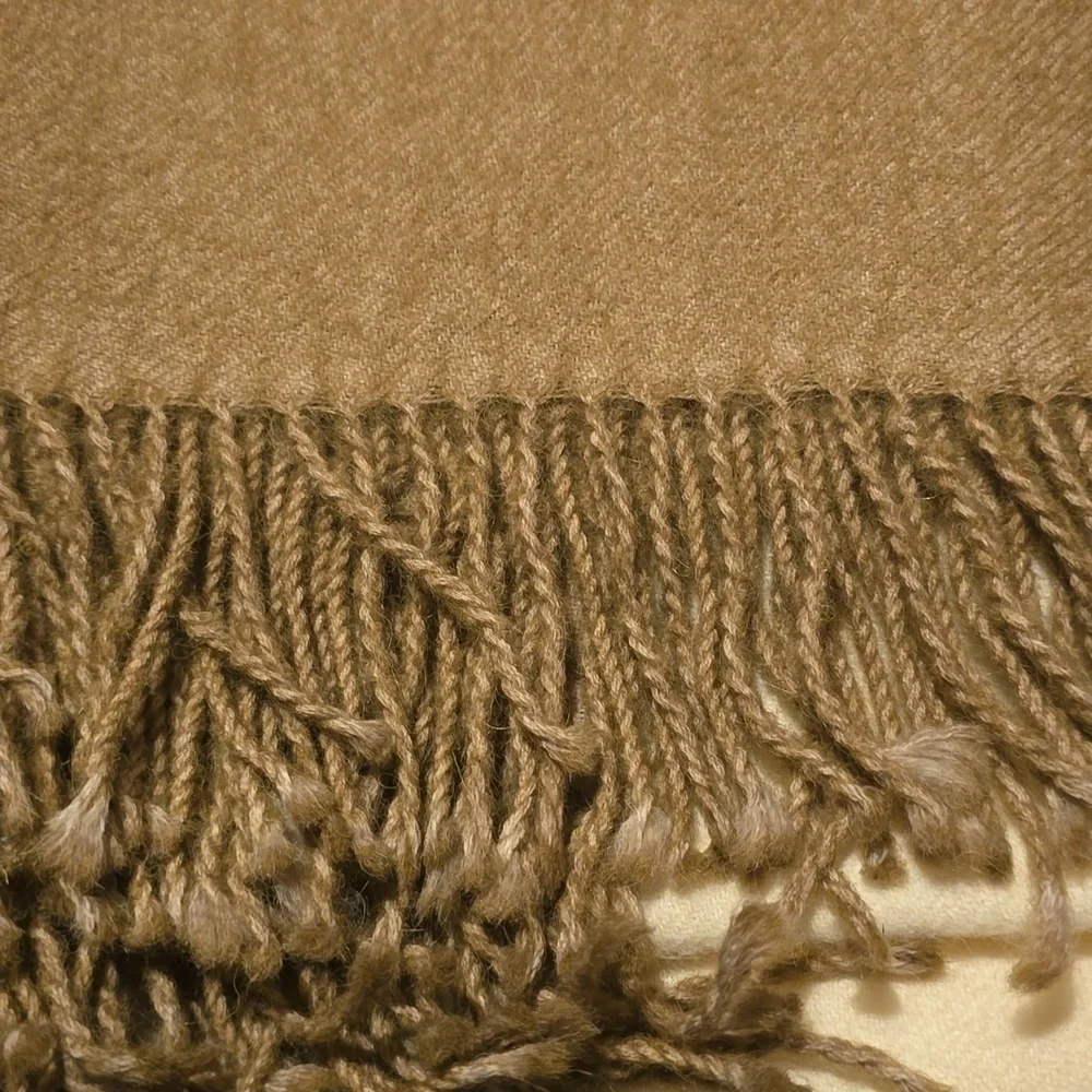 JOHANNA HOWARD Dip-Dye Throw, Camel, 100% Baby Alpaca, Retail Price $450.00US